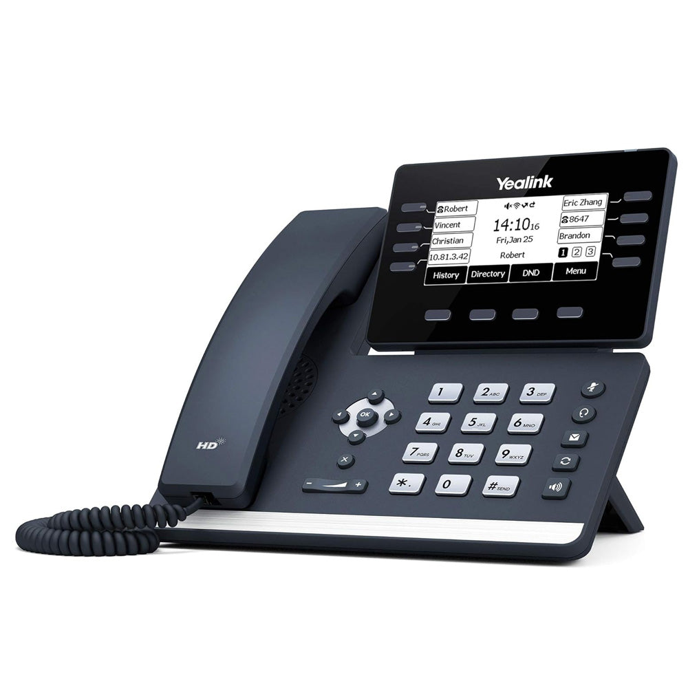 Yealink SIP-T53W, 12 Line IP HD Phone, 3.7" 360 x 160 greyscale screen, HD voice, Dual Gig Ports, Built in Bluetooth and WiFi, USB 2.0 Port, SBC Ready