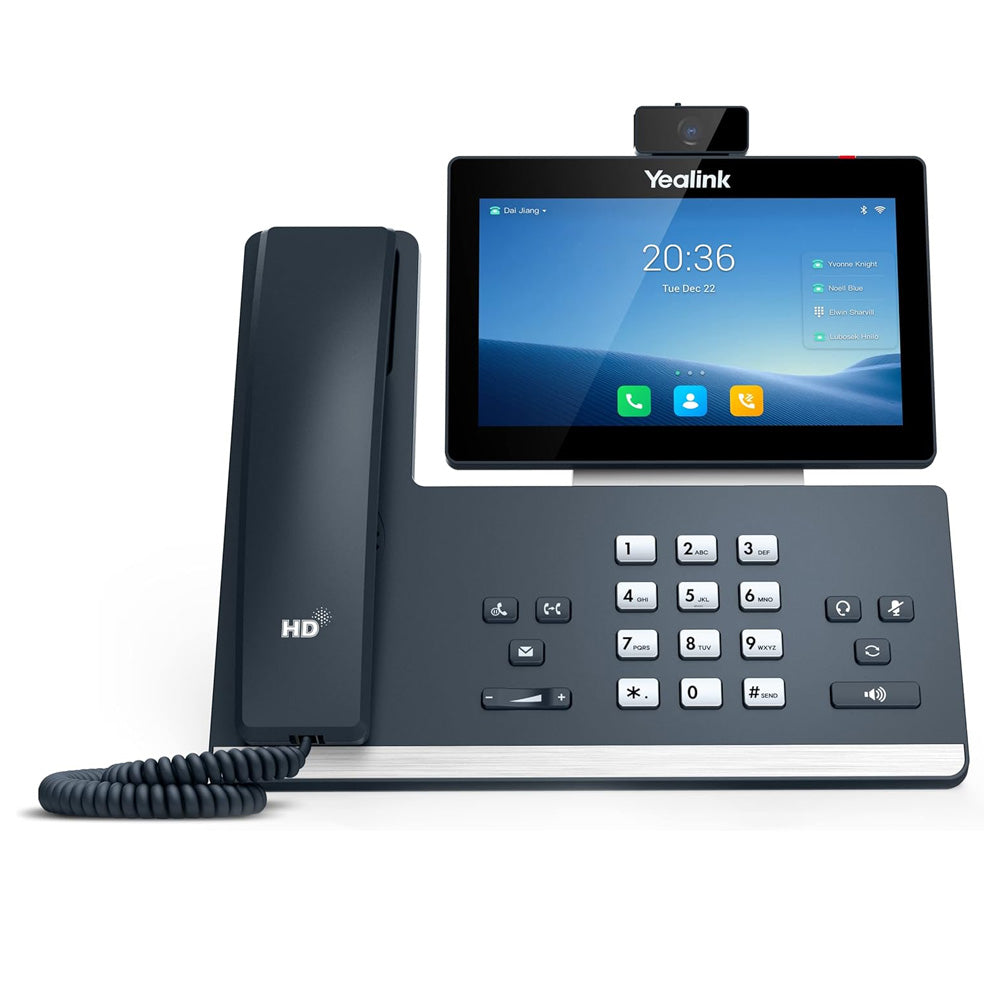 Yealink T58W-C 16 Line IP HD Android Phone with HD Camera, 7" colour touch screen, HD voice, Dual Gig Ports, Built-in Bluetooth& Wifi, USB 2.0